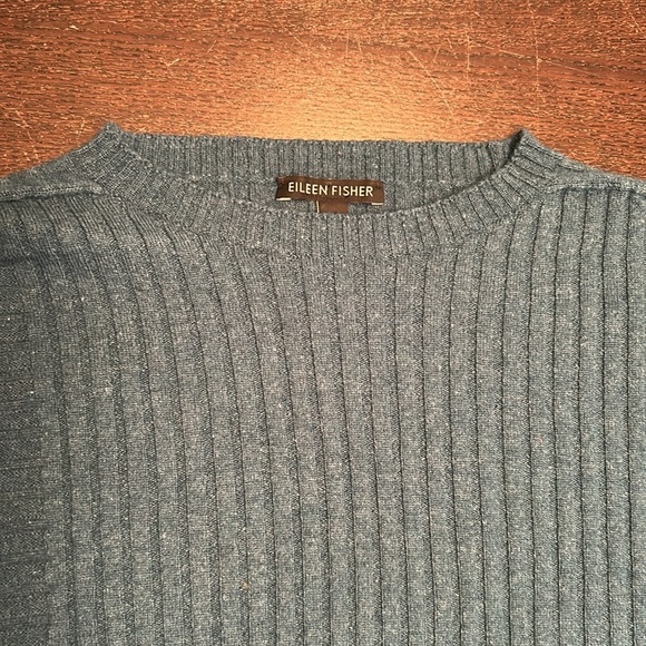 Teal Blue Eileen Fisher Cashmere Sweater Small Womens - Picture 3 of 6